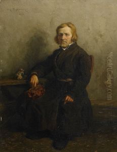 Interior Med Sittande Man by Oskar Hoffmann