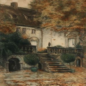 Windy Autumn Day At A Villa by Franz Hoffmann-Fallersleben