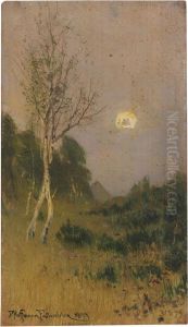Abendstimmung Mitzwei Birken by Franz Hoffmann-Fallersleben