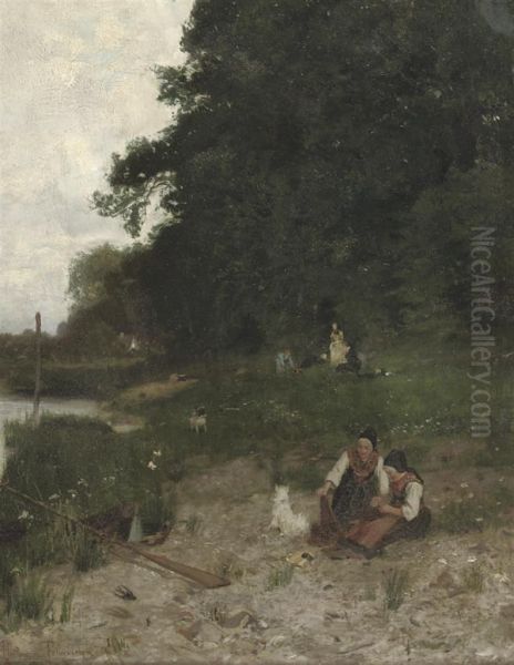 An Encounter In The Grass By The River - view 1