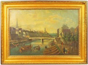 Notevole Quadro Orologio D""""epoca Biedermeier Compreso Di Meccanismo