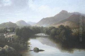 Angler With Creel Beside The Greta, Nr Keswick, Label Verso Angler With Creel Beside The Greta, Nr Keswick, Label Verso