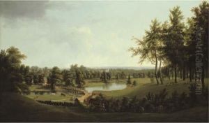 View Of A Parkland On The Thames by Thomas Christopher Hofland
