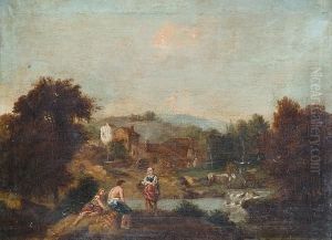 Figures In An Italianate Landscape' by Thomas Christopher Hofland