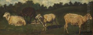 Schafe Auf Der Weide by Johann Baptist Hofner