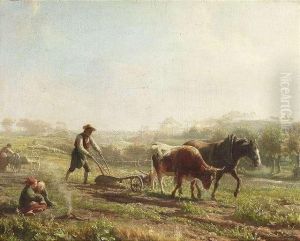 Peasant Family On The Field by Johann Baptist Hofner