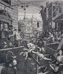 "beer Street" And "gin Lane" by William Hogarth