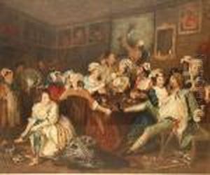 A Set Of Eight Coloured Prints by William Hogarth
