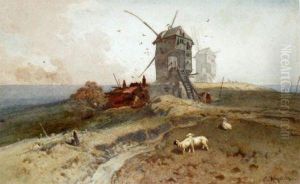 Windmill At The Coast by Charles Hoguet