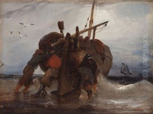 Fischerboot Am Strand by Charles Hoguet