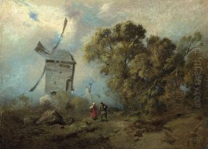 Landschaft Mit Windmuhle
