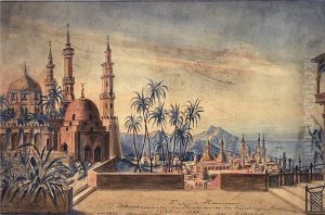 Orientalische Stadtansicht Am Meer