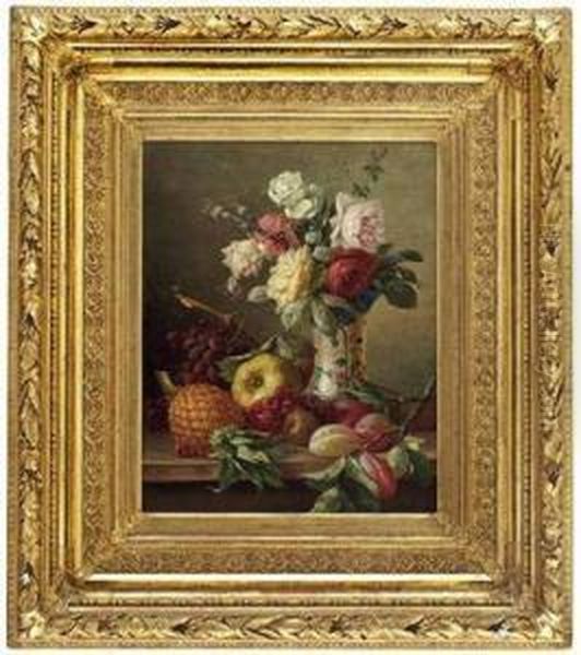 Stillleben Mit Rosen Und Fruchten - view 1
