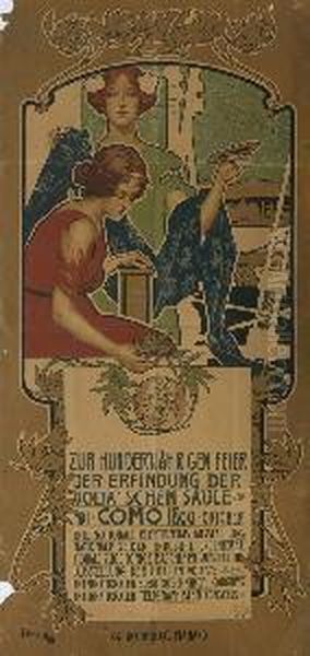 Plakat: Zur Hundertjahrigen Feier Der Erfindung Der Volta'schen Saule In Como. 1898 - view 1