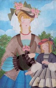 Mere Et Fille Au Jardin (1932) by Alice Hohermann
