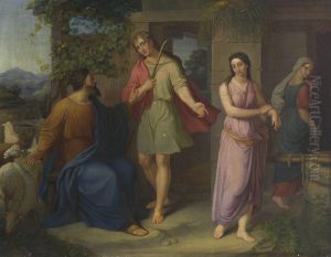 Jakob Erbittet Von Laban Rahel Zur Frau by Friedrich Hohfelder