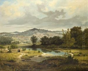 Gebirgslandschaft Mit See by Adolf Hohneck