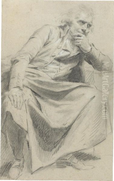 Recto: A Seated Man, Resting His Elbow On A Table - view 1