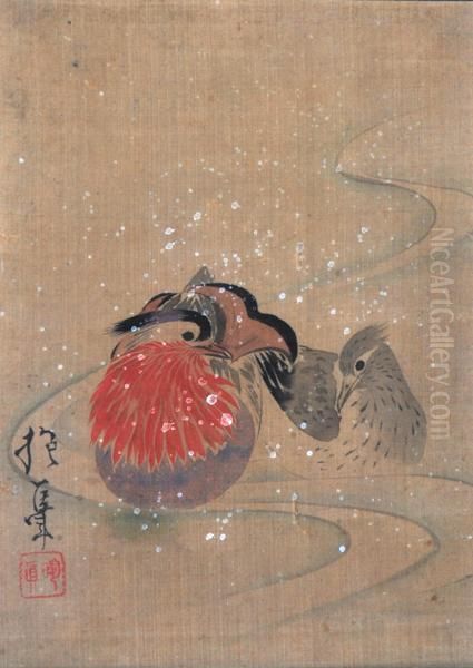 Birds On Winter Pond - view 1