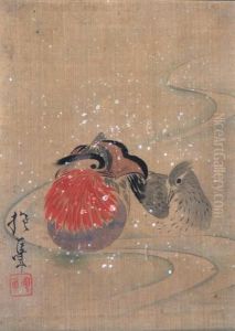 Birds On Winter Pond