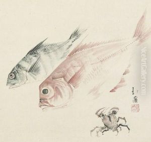 Still Life Of Fish And Crab by Toyota Hokkei