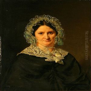 Portrait Of A Lady In A Black Dress by Niels Peter Holbech