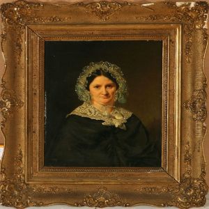 Portrait Of A Lady In Ablack Dress by Niels Peter Holbech
