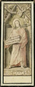 Christ In A Gable Niche by Hans Holbein the Younger