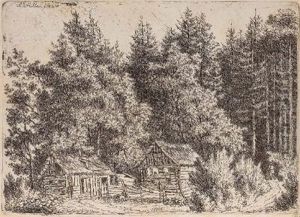 Landschaftsradierungen:waldhaus by Therese Holbein Von Holbeinsberg
