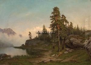 Norsk Insjoe, Motiv Fra Vosfj by Jacob A. Julius Holck