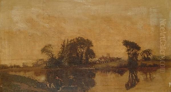 View Of An Abbey From Accross A River - view 1