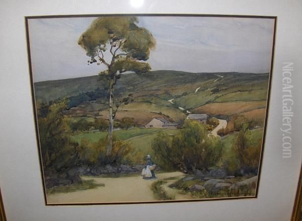 Mother And Child In A Summer Landscape - view 1