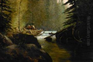 Landscape With Indian Encampment by Ramsome Gillet Holdredge