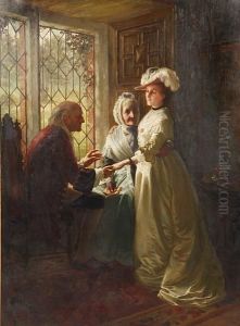 A Daughter Taking Leave Of Her Parents by William Brassey Hole