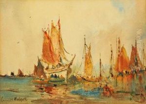 Shipping At Ostend by Ernest Holgate