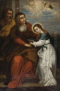 The Education Of The Virgin by Melchor Perez Holguin