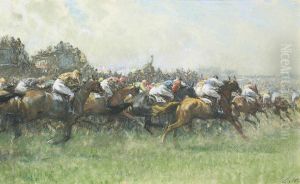 Tattenham Corner, The Epsom Derby by Gilbert Holiday