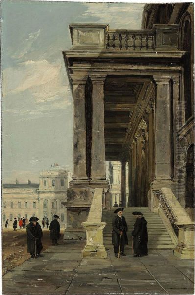 Pensioners In The Great Quadrangle, Greenwich - view 1