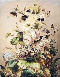 Still-life Of Roses, Foxgloves And Columbines by Thomas Holland