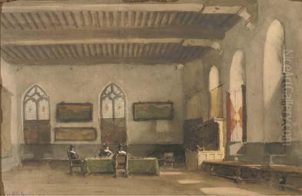 Boven Voorzaal Stadhuis Middelburg: Figures In A Townhall - view 1