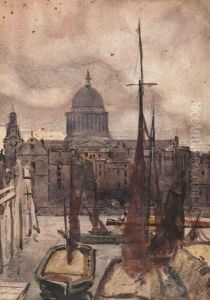 The Thames With St. Pauls by Charles Edward Holloway