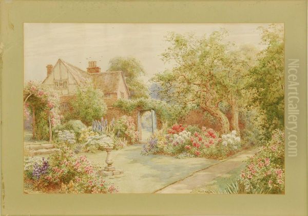 English Tudor Garden In Spring - view 1