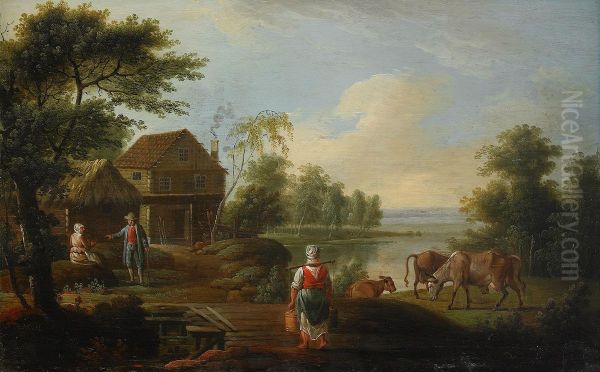 Sjolandskap Med Figurer - view 1