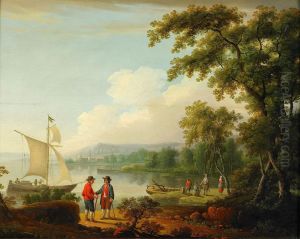 Pastoralt Strandlandskap Med Figurstaffage by Anders Holm