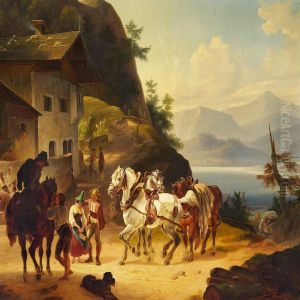 Landscape Near Munich With Merry People by Christian Frederik Holm