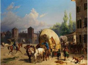 Buntes Treiben Vor Dem Sendlinger Tor In Munchen by Christian Frederik Holm