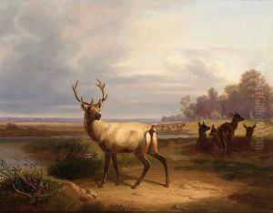 Deer In A Landscape by Christian Frederik Holm