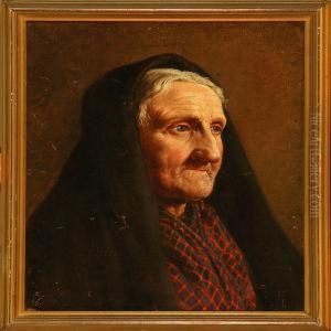 Portrait Of An Old Woman by Niels Emil Holm