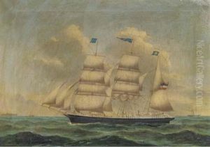 The Dutch Barque Voolph In The Sound Off Kronborg by Peter Cristian Holm