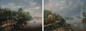 Landskapsmalningar, Ett Par by Wilhelm Lorens Holm